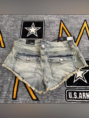 Fashion Nova Light Wash Distressed Denim Cutoff Shorts